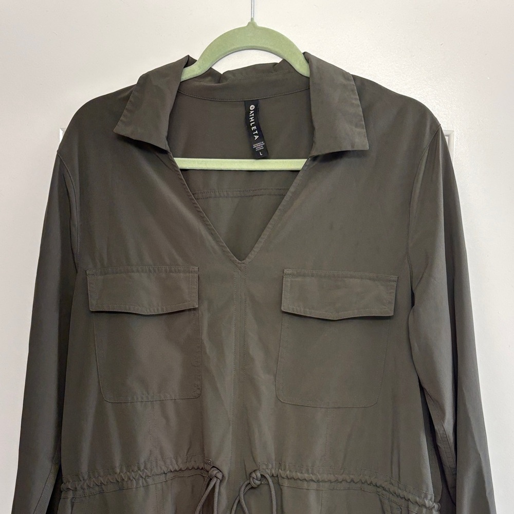 Athleta Olive Long Sleeve Dress